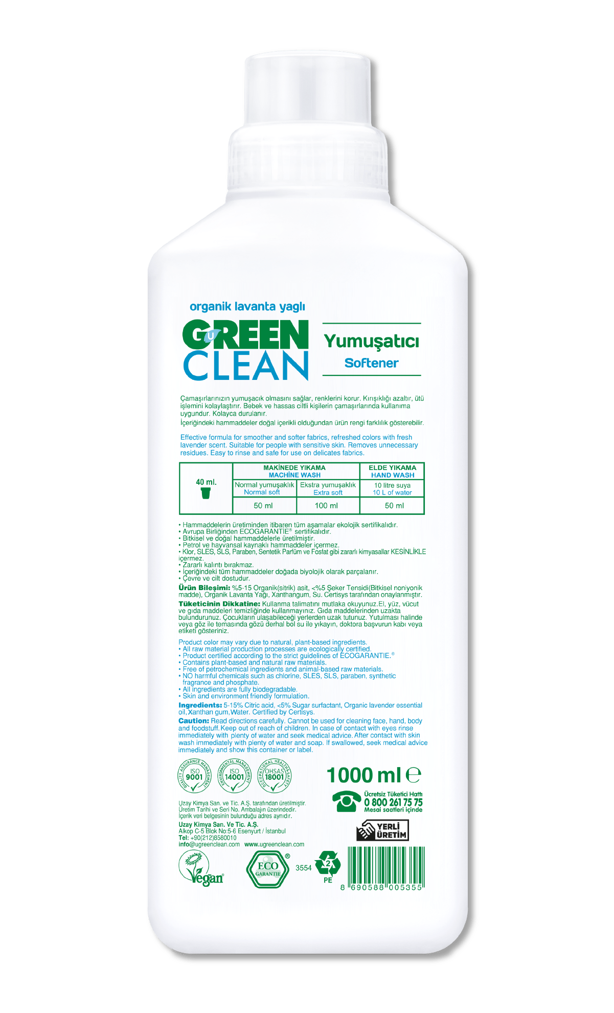| Green U Oil | Clean Lavender Plant-Based Softener Organic
