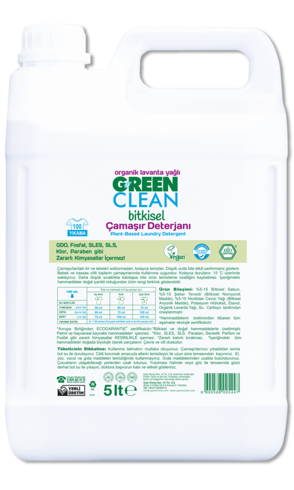 U Green Clean | Bitkisel Çamaşır Deterjanı